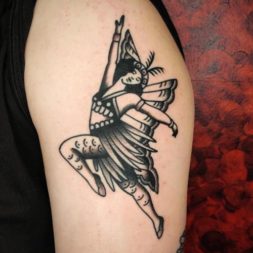 traditional butterfly lady tattoo