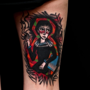 mysterious woman colortattoo
