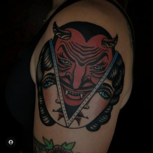 traditional devil lady tattoo